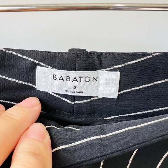 Babaton Modesto pants, black white striped, Size 2 - Picture 8 of 11